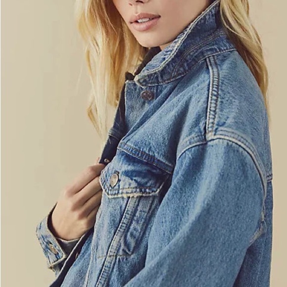 NWOT Free People Jolene Trucker Denim Jean Jacket Sz XS - Picture 4 of 12
